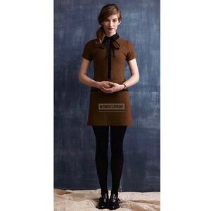 Rust/Brick Italian Drop Waist Mini Dress